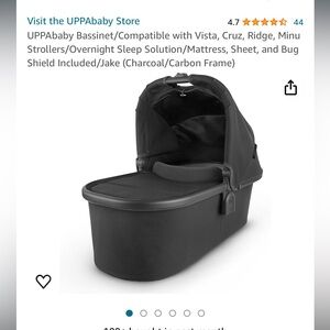 UPPAbaby Bassinet/Compatible with Vista, Cruz, Minu Strollers (black) Jack